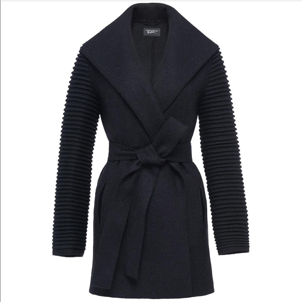 SENTALER baby alpaca black coat, size XS, EUC